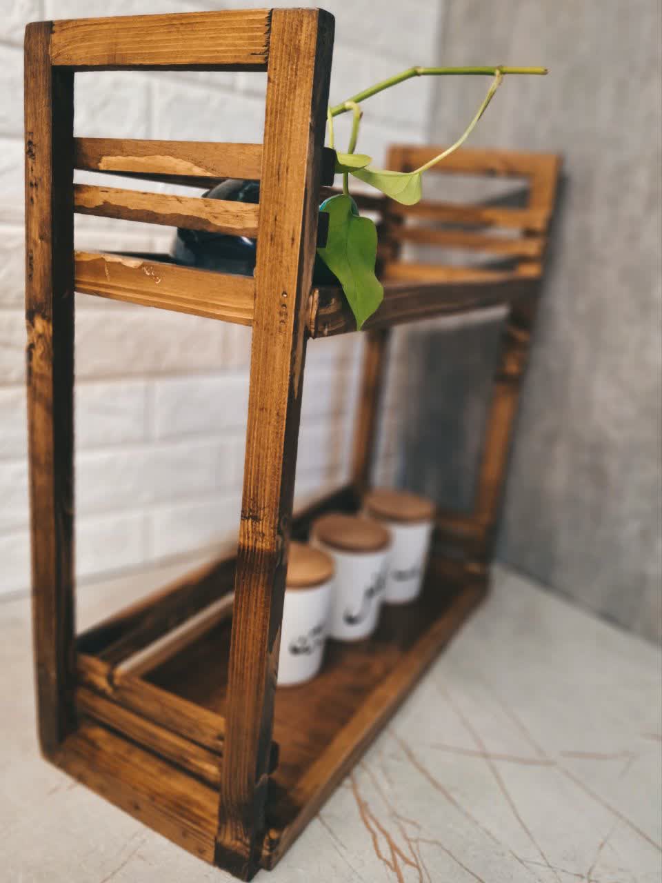 استند دو طبقه چوبی مدل 110 - تصویر 2