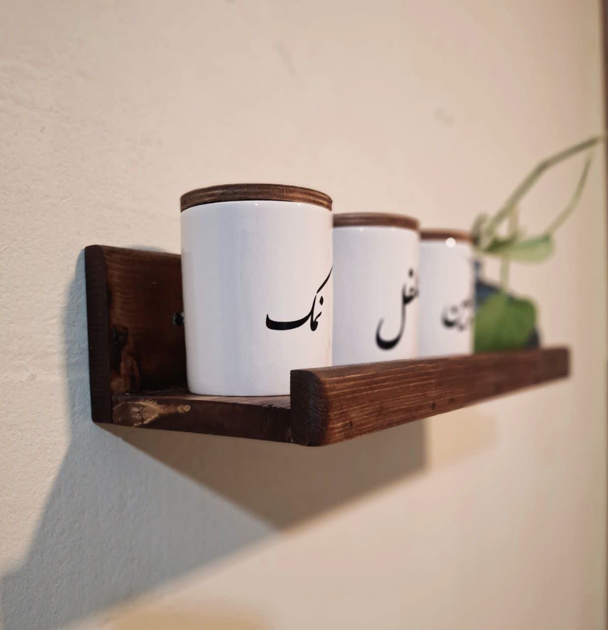 شلف دیواری چوبی مدل لبه دار
